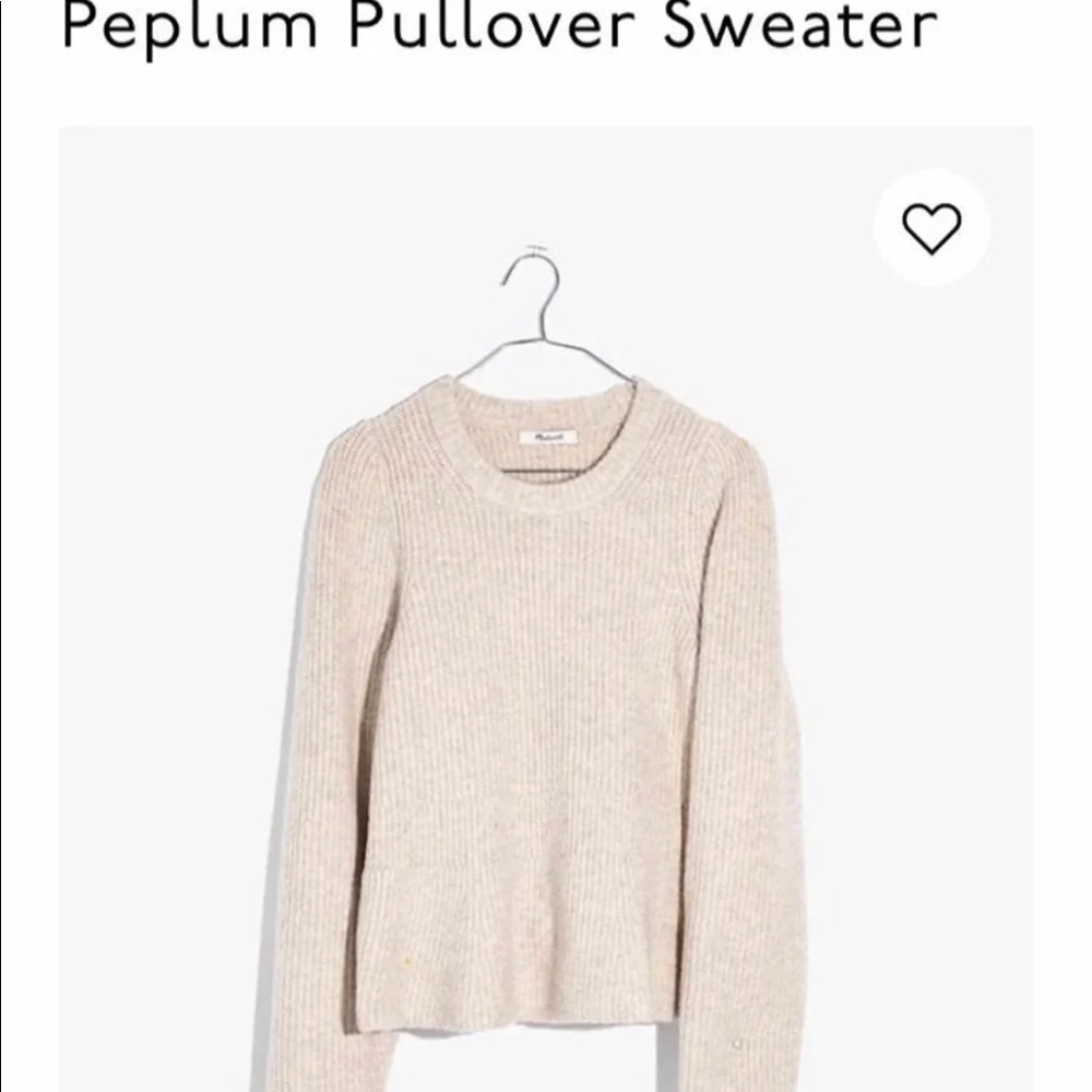 Madewell peplum pullover Sweater